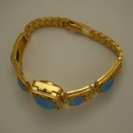 Russian ladies watch Chaika Gold plated Turquoise
