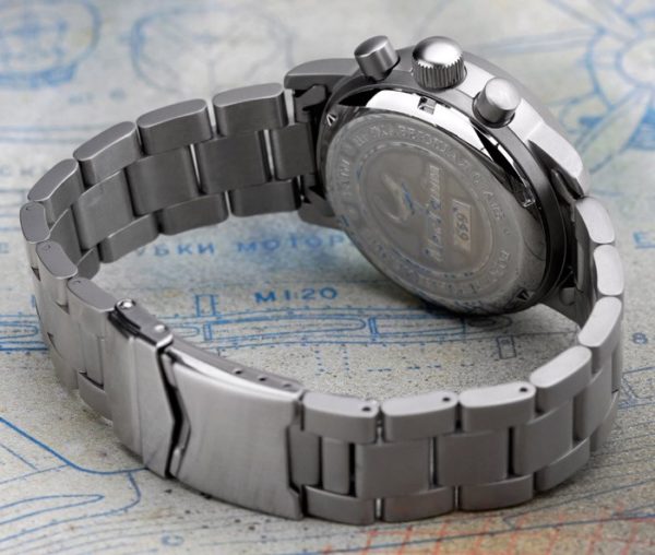 Russian Chronograph Pilot Watch Aviator Maktime 31679 Moonphase