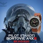 Russian Chronograph Watch Pilot Aviator BORTOVIE 3133 Grey/Green