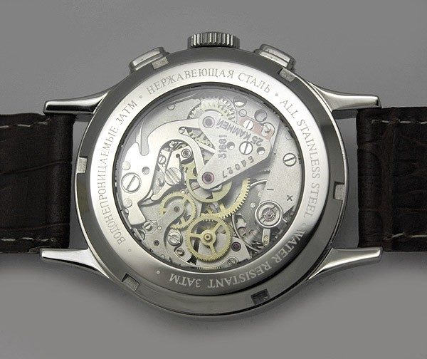Russian Mechanical Chronograph Watch POLJOT STRELA 31681 White