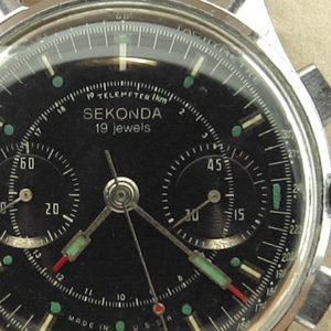 Sekonda 3017 Military Chronograph Watch Black USSR 1960s