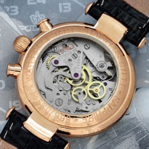 Russian Chronograph Watch BURAN 31679 Moonphase White Rose Gold