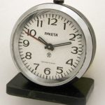 Soviet mechanical alarm signal clock RAKETA USSR 1976