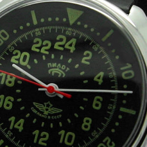 Russian 24-Hours Mechanical Watch PILOT Raketa (black2)