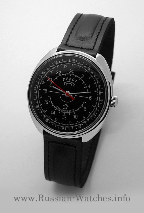 Russian 24-Hours Mechanical Watch PILOT Raketa (black3)