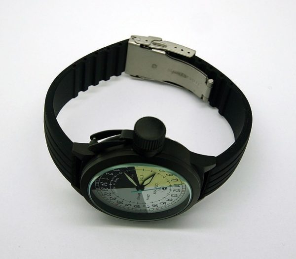 Russian 24-hours mechanical self-winding watch Sputnik 1957 4col_black 45 mm