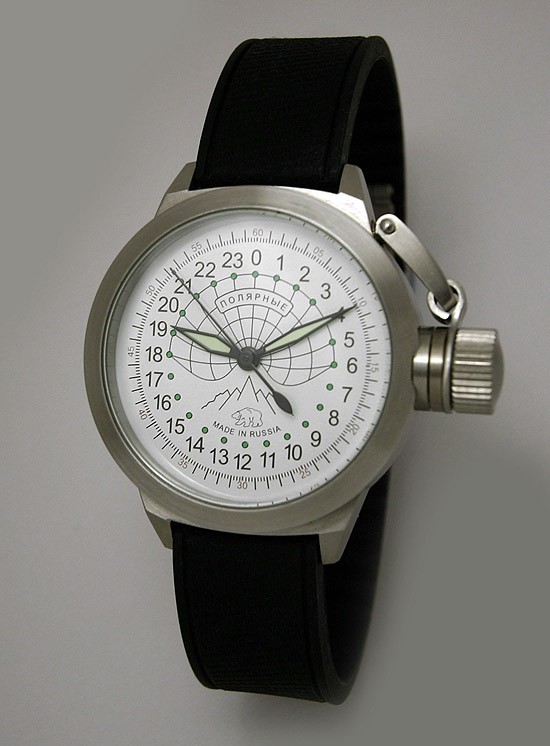 Russian 24-hours mechanical self-winding watch Sputnik 1957 Polar Bear 45 mm