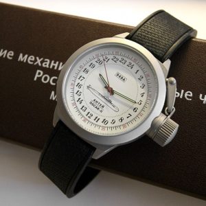 Russian 24-hour mechanical watch Submarine ANTEY (OSCAR II) White 45 mm