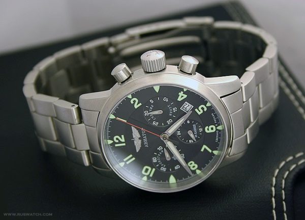 Russian chronograph watch Poljot Aviator 31681 / 6975607B