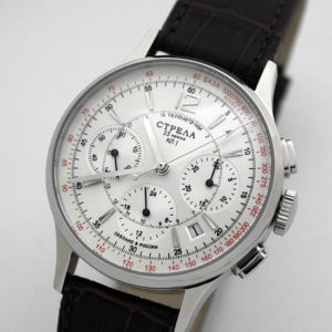 Strela Poljot 31681 Military Chronograph Watch White