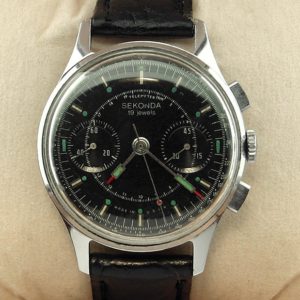 Sekonda 3017 Military Chronograph Watch Black USSR 1960s