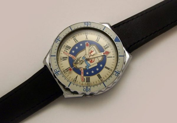 Soviet quartz watch Slava Navy USSR & USN Belknap 1989