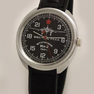 Russian 24-hours Mechanical Watch Sturmovik IL-2 (black)