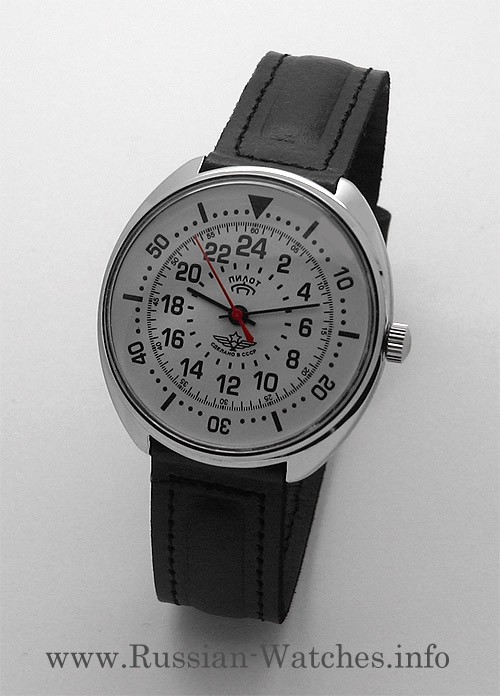 Russian 24-Hours Mechanical Watch PILOT Raketa (white)