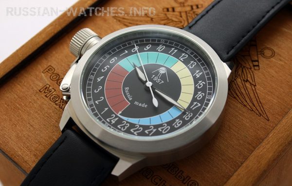 Russian 24-hours mechanical self-winding watch Sputnik 1957 4col3