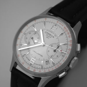 Strela Poljot 3133 Military Chronograph Watch White