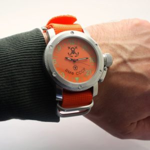 Russian Navy Diver 24-hours watch Automatic 47 mm orange zulu