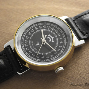 Russian 24-hours mechanical watch Raketa Classic (black)