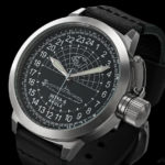 Russian 24 hour watch, Shchuka-B Submarine Black 51 mm (leather)