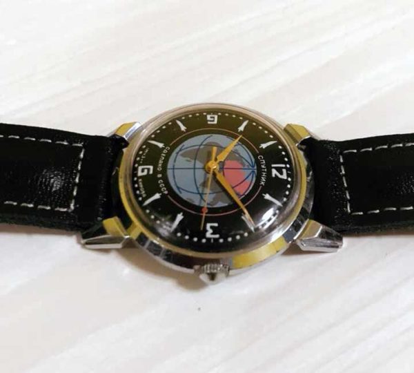 Vintage Soviet mechanical wrist watch Sputnik, 1MWF USSR 1957